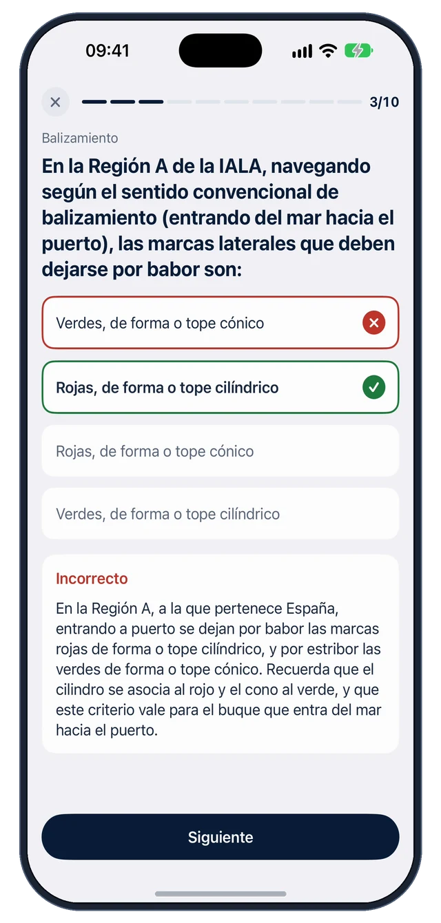 Pregunta respondida con su explicación en la app
